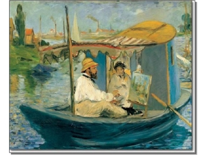Manet : Monet pintando en el estudio flotante