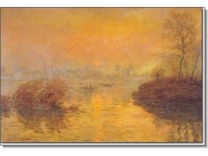 Monet : Puesta de sol en Lavacourt 