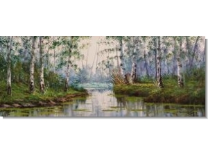 Bosque con rio 150x60